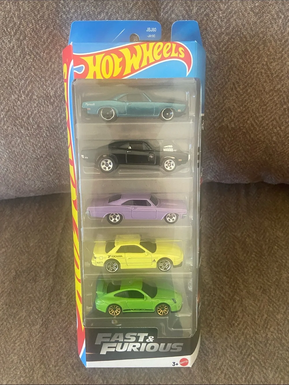 Hot Wheels Fast & Furious 5-Car Pack - Teal, Black, Lavender, Yellow, Lime